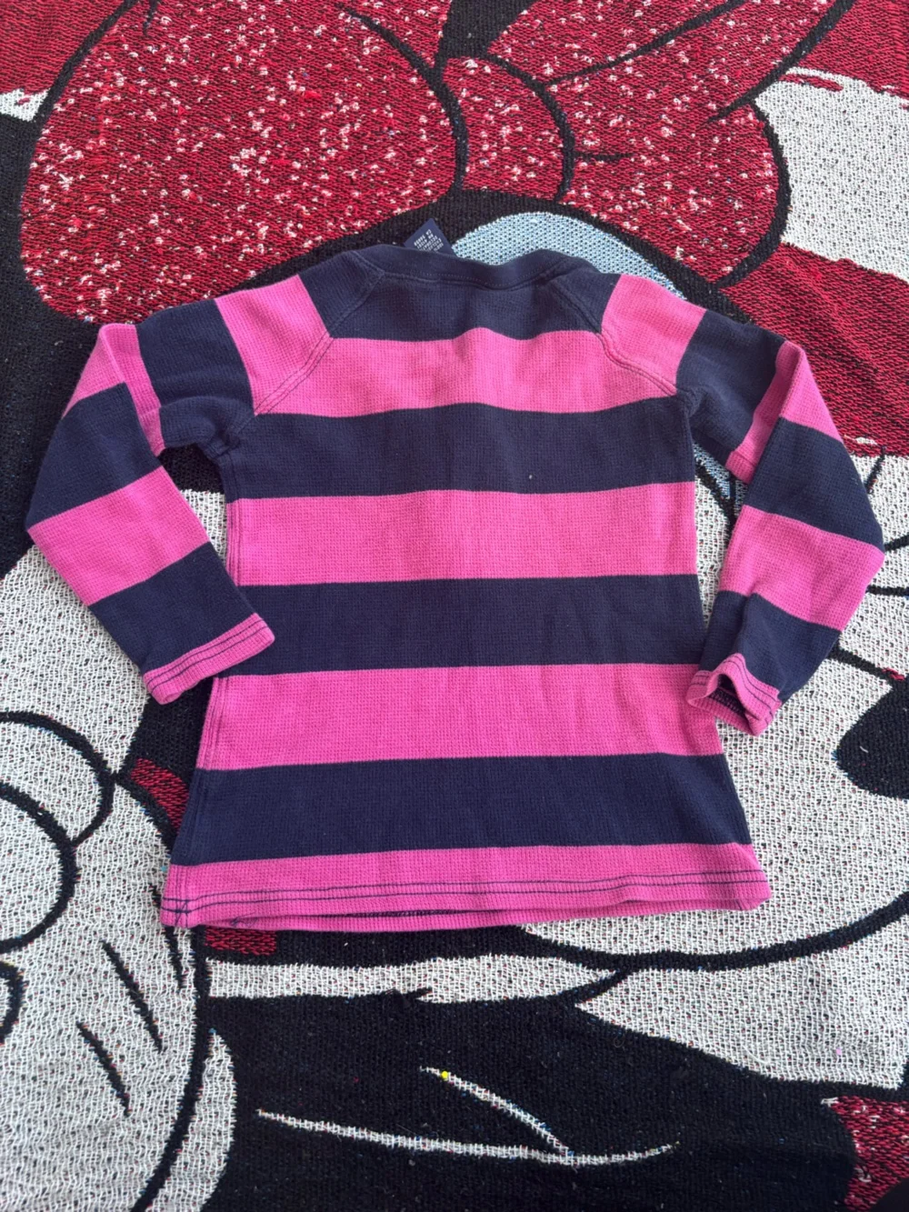 RALPH LAUREN KIDS PINK BLUE WAFFLE KNIT LONG SLEEVE SHIRT GIRLS SIZE 6